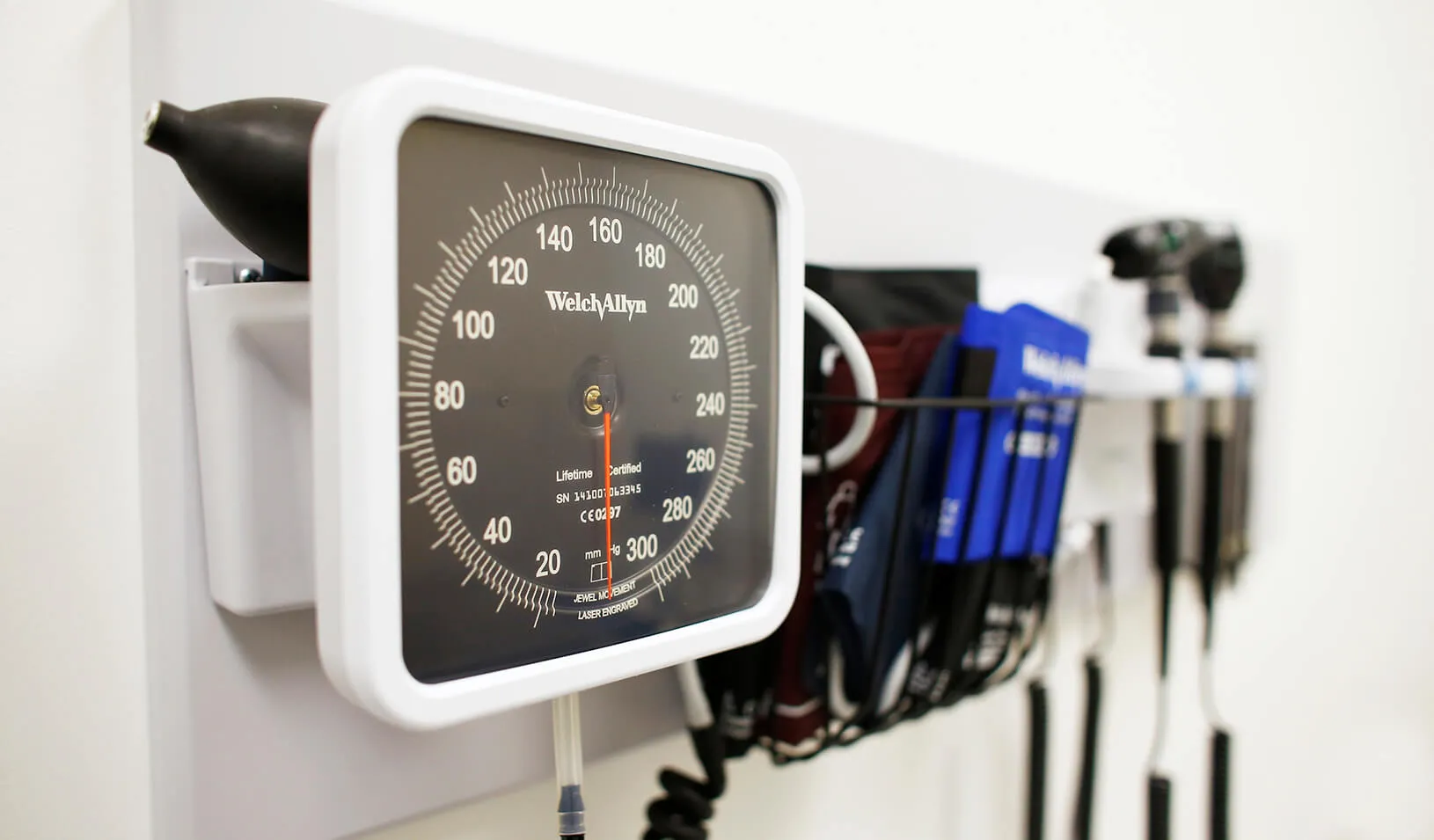 Medical equipment is pictured on the wall of an examination room. Credit: Reuters/Mike Blake